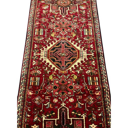 140A - PERSIAN KARAJA LONG RUNNER, 375cm x 80cm.