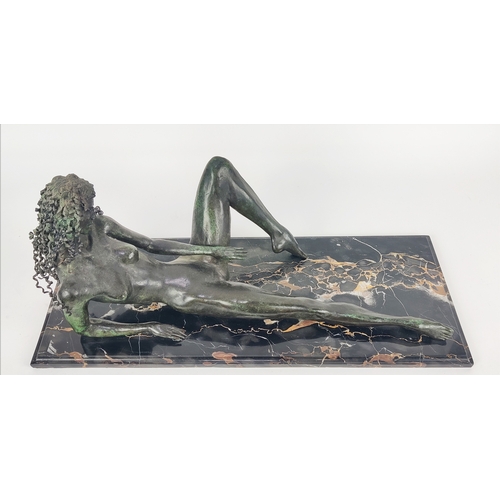 10 - TOM MERRIFIELD (British 1933-2021), ‘Reclining nude’, bronze, signed and numbered 1/9, mounted to a ... 