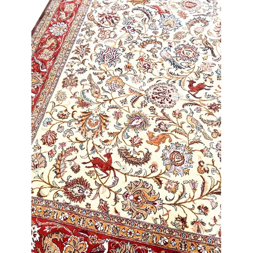 133 - FINE PERSIAN QUM CARPET, 340cm x 240cm.