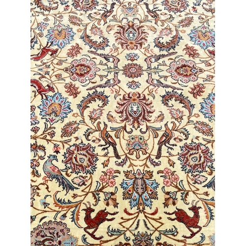 133 - FINE PERSIAN QUM CARPET, 340cm x 240cm.