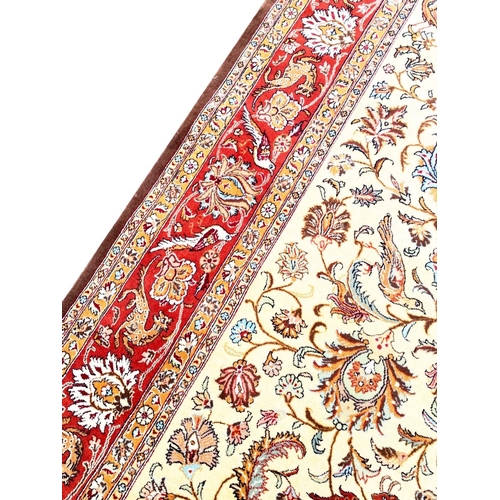 133 - FINE PERSIAN QUM CARPET, 340cm x 240cm.