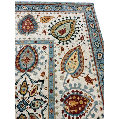 134 - CONTEMPORARY SUZANI DESIGN CARPET, 301cm x 200cm.