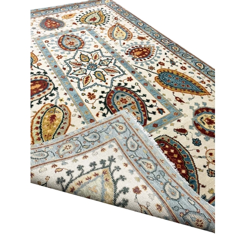 134 - CONTEMPORARY SUZANI DESIGN CARPET, 301cm x 200cm.