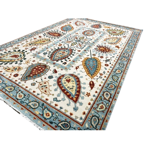 134 - CONTEMPORARY SUZANI DESIGN CARPET, 301cm x 200cm.