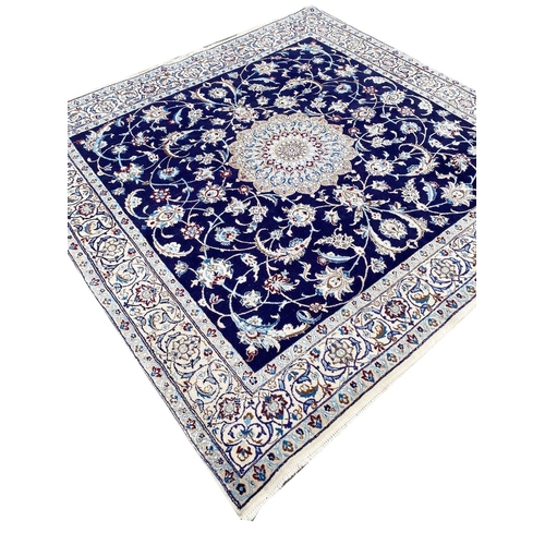 135 - FINE PERSIAN PART SILK NAIN CARPET, 200cm x 200cm.