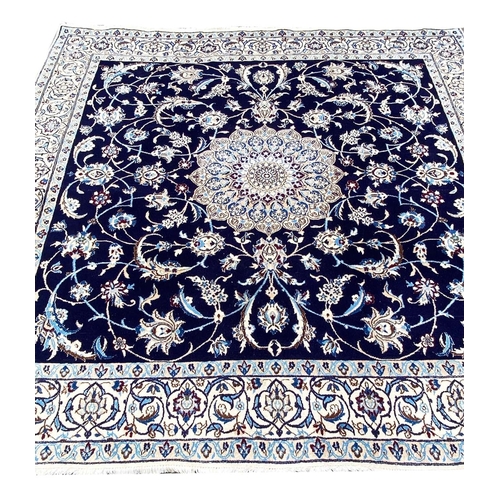 135 - FINE PERSIAN PART SILK NAIN CARPET, 200cm x 200cm.