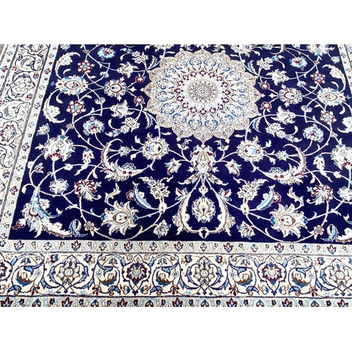 135 - FINE PERSIAN PART SILK NAIN CARPET, 200cm x 200cm.