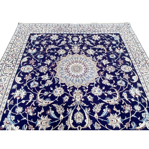 135 - FINE PERSIAN PART SILK NAIN CARPET, 200cm x 200cm.