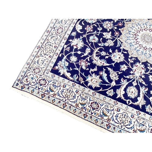 135 - FINE PERSIAN PART SILK NAIN CARPET, 200cm x 200cm.