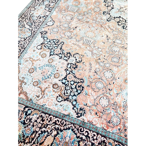 137 - PURE SILK ISPHAHAN DESIGN CARPET, 415cm x 275cm.