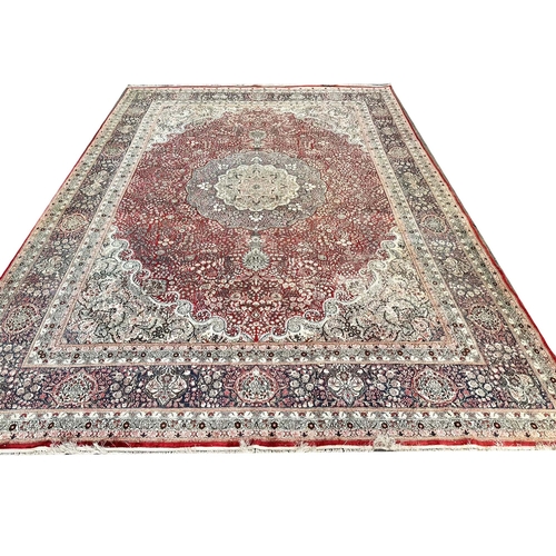 141 - FINE PURE SILK HEREKE DESIGN CARPET, 410cm x 310cm.