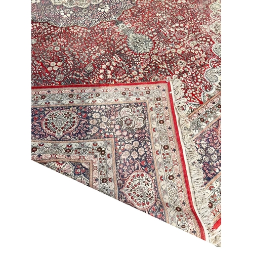 141 - FINE PURE SILK HEREKE DESIGN CARPET, 410cm x 310cm.