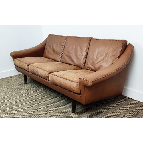 155 - AAGE CHRISTIANSEN FOR ERHARDSEN AND ANDERSON MATADOR SOFA, Danish circa 1970s, stitched tan leather,... 