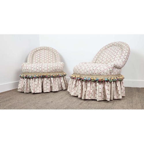 160 - GEORGE SMITH HOGARTH CHAIRS, a pair, upholstered in Pierre Frey Montbazon fabric, with Samuel and So... 