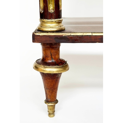 193 - CONSOLE TABLE, early 19th century French Directoire mahogany and gilt metal mounted with white marbl... 