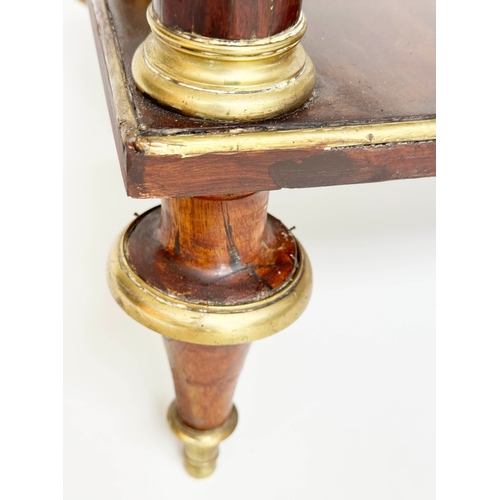 193 - CONSOLE TABLE, early 19th century French Directoire mahogany and gilt metal mounted with white marbl... 