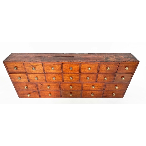 207 - BANK OF DRAWERS, 19th century mahogany Victorian apothecary with twenty four drawers, 152cm W x 60cm... 