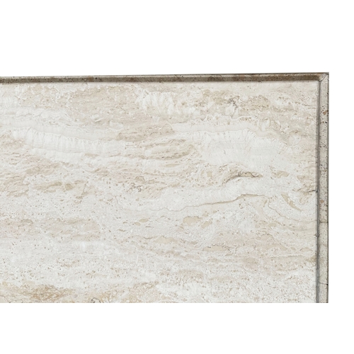 208 - TRAVERTINE LOW TABLE, 1970s Italian rectangular on conforming plinth, 94cm W x 61cm D x 41cm H.