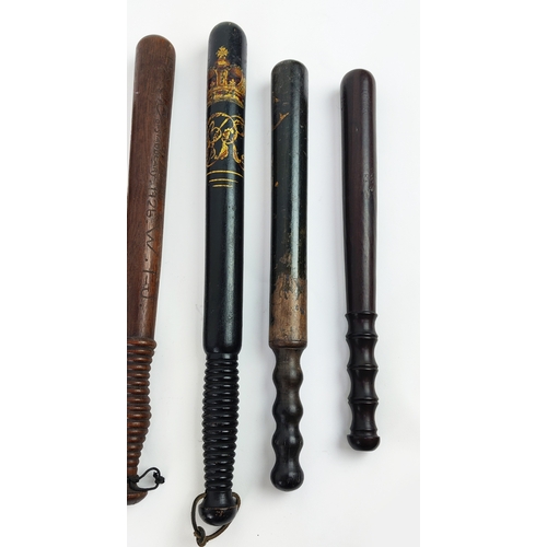 21 - A COLLECTION OF VICTORIAN TRUNCHEONS, seven, longest 52cm L. (7)