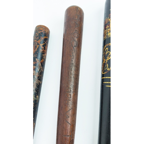 21 - A COLLECTION OF VICTORIAN TRUNCHEONS, seven, longest 52cm L. (7)