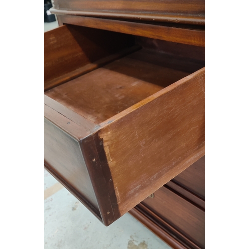 235 - PARTNER'S DESK, Georgian style mahogany with burgundy leather top above nine drawers, opposed by thr... 