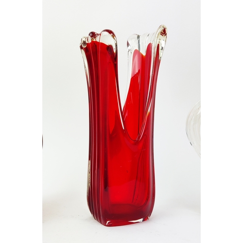 24 - MURANO AND CZECH GLASS CENTERPIECES, a collection of seventeen, largest 30cm H. (17)