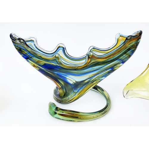 24 - MURANO AND CZECH GLASS CENTERPIECES, a collection of seventeen, largest 30cm H. (17)