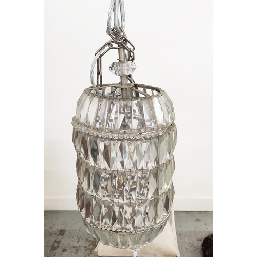 254 - CEILING LIGHT, glass, purchased from Rose Uniacke's shop, 50cm tall.