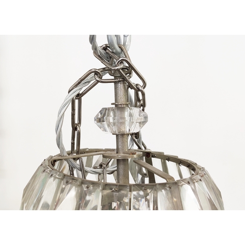 254 - CEILING LIGHT, glass, purchased from Rose Uniacke's shop, 50cm tall.