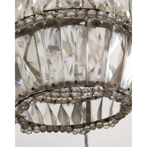 254 - CEILING LIGHT, glass, purchased from Rose Uniacke's shop, 50cm tall.