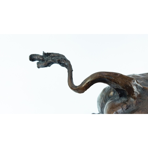 28 - NICOLA TOMS (South African b.1969), bronze bull sculpture, limited edition, signed and numbered 9/9,... 