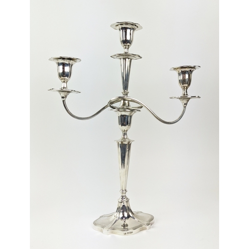 29 - SILVER CANDLESTICKS, makers mark WH, Sheffield, 1919, 39cm H x 30cm W, filled/weighted bases, gross ... 