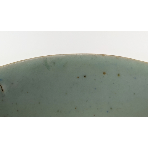 31 - CHINESE CELEDON BOWL, Song Dynasty style, 17cm D x 7cm H.