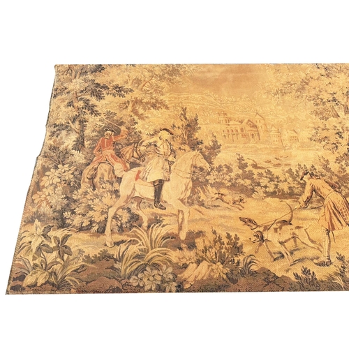 324 - FRENCH HUNTING SCENE TAPESTRY, 348cm x 135cm.