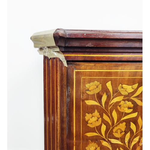 370 - SIDE CABINET, Dutch 18th century with all over marquetry detail, 100cm W x 43cm D x 86cm H.