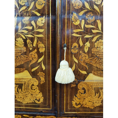 370 - SIDE CABINET, Dutch 18th century with all over marquetry detail, 100cm W x 43cm D x 86cm H.