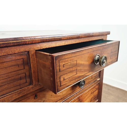 377 - CHEST, Regency mahogany with two short over four long drawers, with geometric detail, 55cm D x 109cm... 