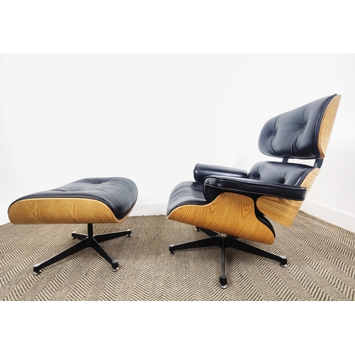 383 - AFTER CHARLES AND RAY EAMES LOUNGE CHAIR AND OTTOMAN.