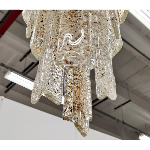 404 - MURANO CHANDELIER, mid-century, speckled glass drops, 62cm drop approx.