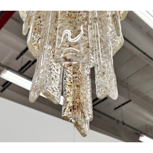 404 - MURANO CHANDELIER, mid-century, speckled glass drops, 62cm drop approx.