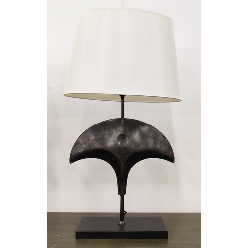 411 - PORTA ROMANA TABLE LAMPS, a pair, with shades, 72cm H approx. (2)