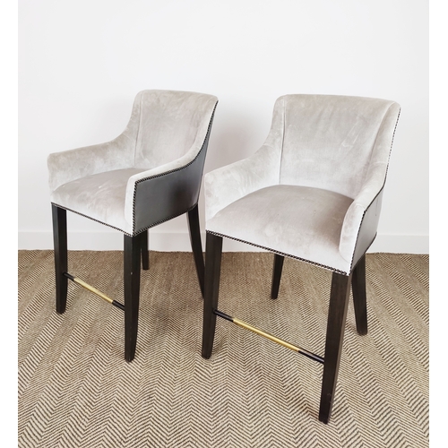 414 - BEAUMONT & FLETCHER KINGSLEY BAR STOOLS, a pair, 57cm W x 100cm H x 63cm D. (2)