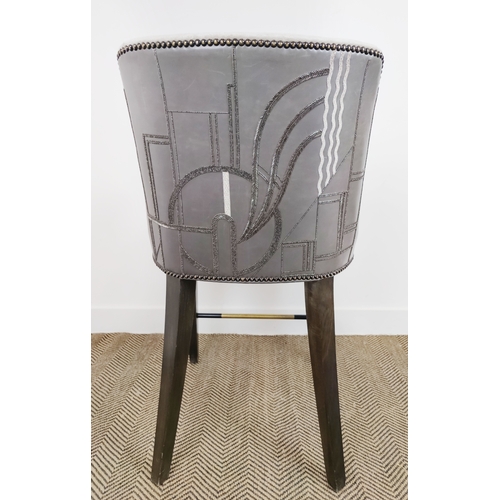 414 - BEAUMONT & FLETCHER KINGSLEY BAR STOOLS, a pair, 57cm W x 100cm H x 63cm D. (2)