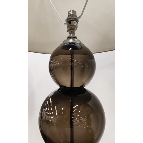 415 - PORTA ROMANA TABLE LAMPS, a pair, with shades, 76cm H approx. (2)