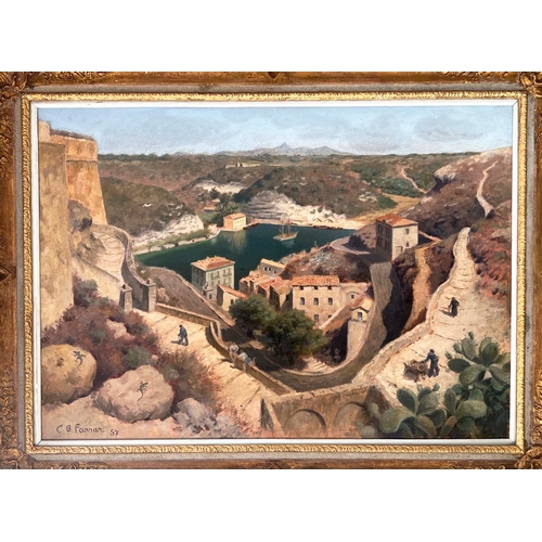 51 - CHARLES BROOKE FARRAR (British 1899-1979), 'Bonifacio, Corsica', oil on canvas, signed and dated '57... 