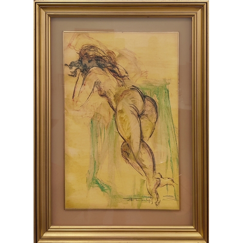 53 - TOM MERRIFIELD (British 1933-2021), ‘Reclining nude’, pastel, signed, 66cm x 46cm, framed.