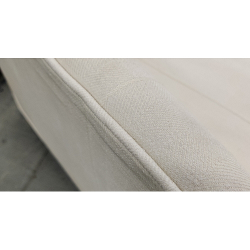 531 - SOFA, white herringbone fabric upholstered, 220cm W approx.