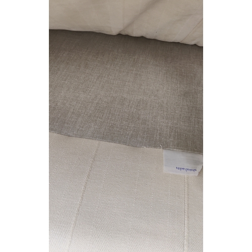 531 - SOFA, white herringbone fabric upholstered, 220cm W approx.