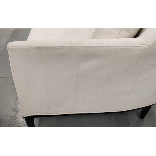 532 - SOFA, white herringbone fabric upholstered, 220cm W approx.