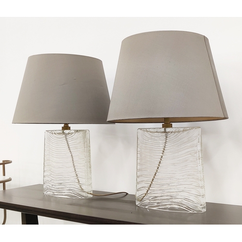 534 - DONGHIA VELA TABLE LAMPS, a pair, with Besselink and Jones shades, 65cm H approx. (2)